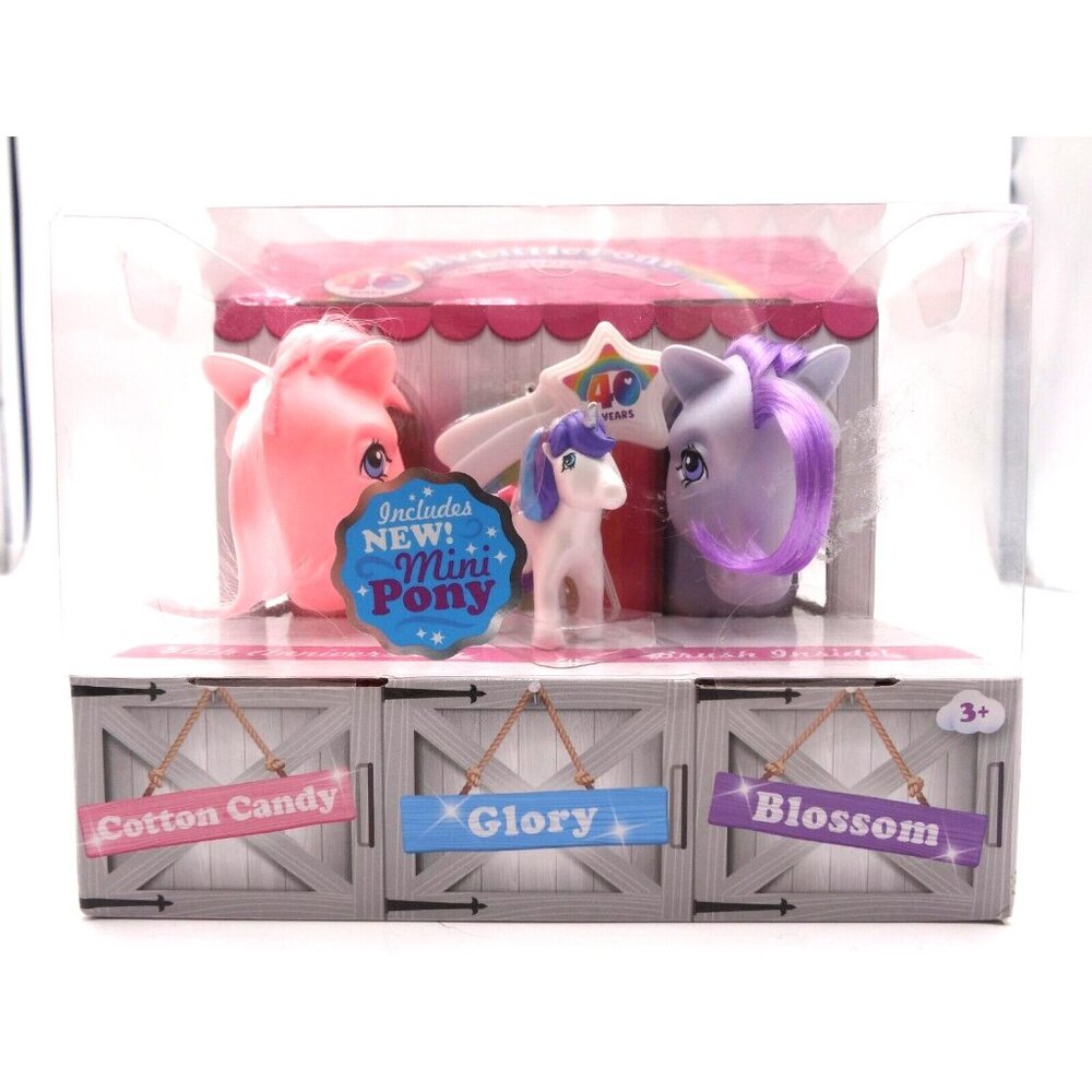 My Little Pony 40th Anniversary Blossom Glory Cotton Candy 3 Barn Stable Set MIB